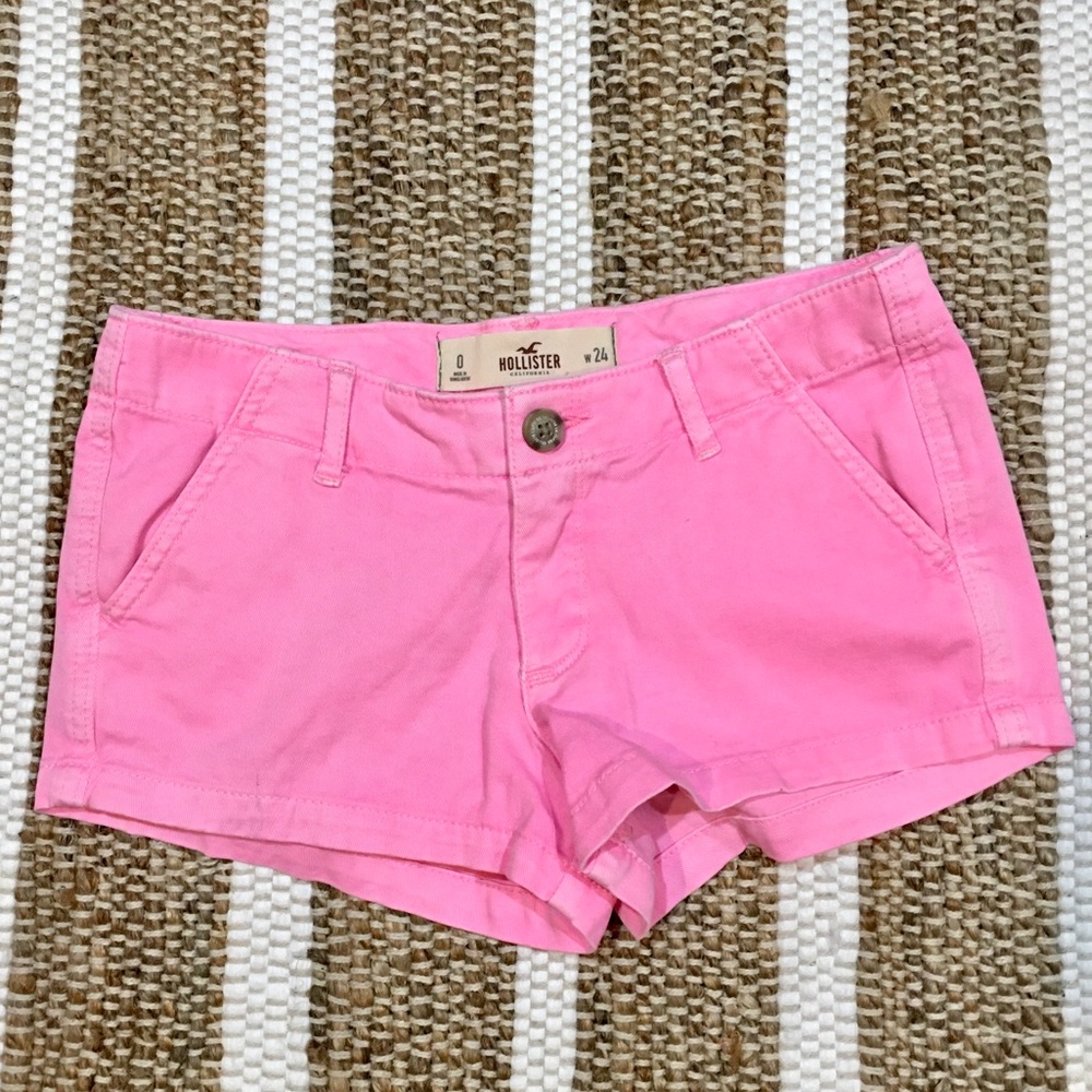 Hollister Barbie pink cotton stretch summer shorts 0 teen style school